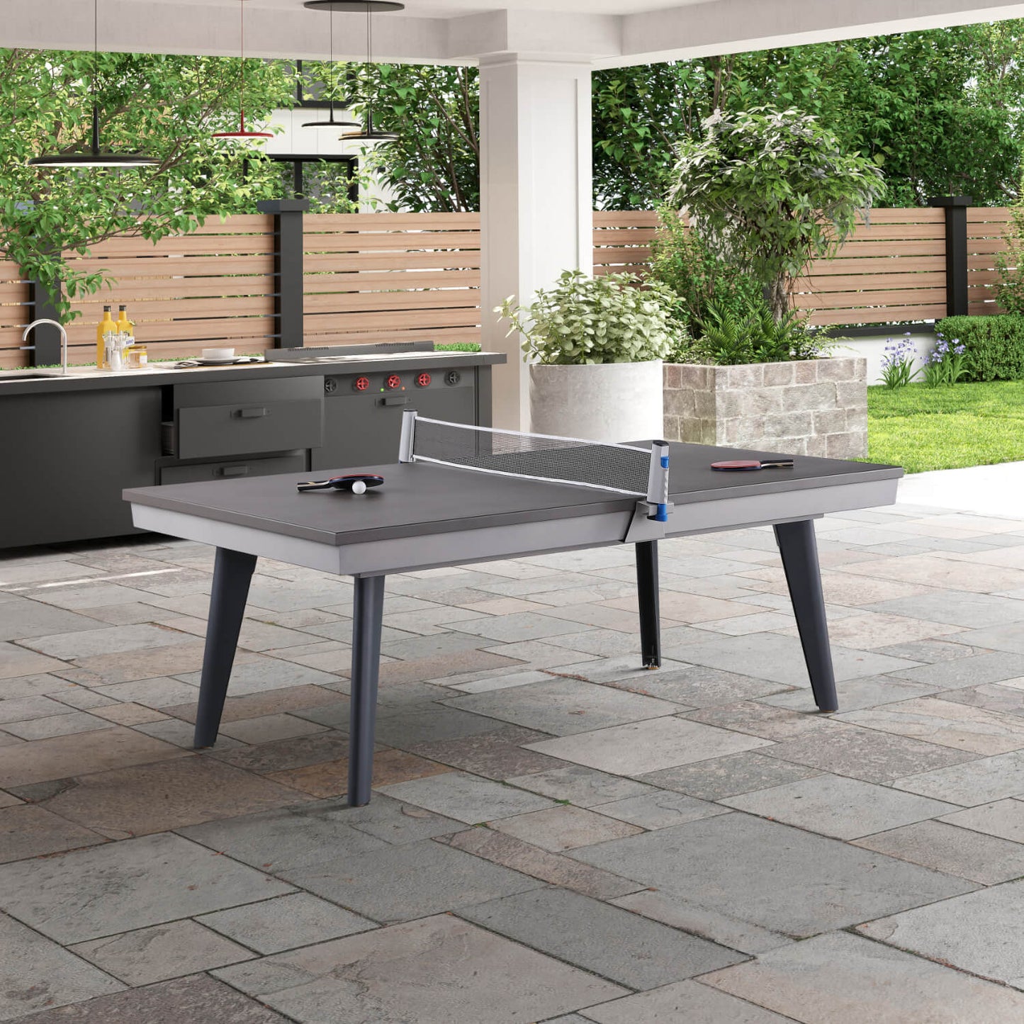 Pureline California Outdoor/Indoor Slate Bed Pool Dining Table