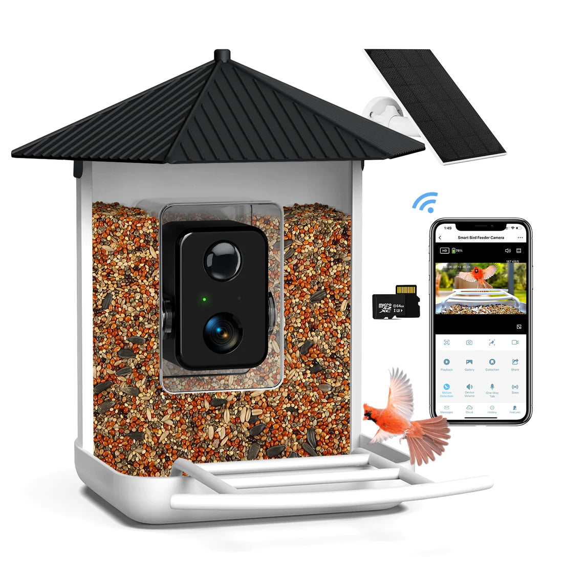 BROAIMX Smart Bird Feeder with Camera for Outdoor Bird Watching using AI Bird Detection