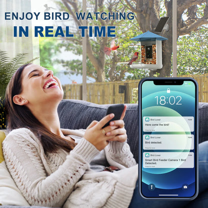 BROAIMX Smart Bird Feeder with Camera for Outdoor Bird Watching using AI Bird Detection