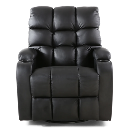 Roxby Leather Swivel Recliner Chair with Massage and Heat