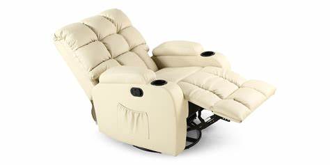 Roxby Leather Swivel Recliner Chair with Massage and Heat