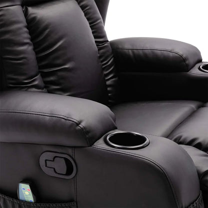 Rockingham Leather Swivel Recliner Chair with Massage and Heat