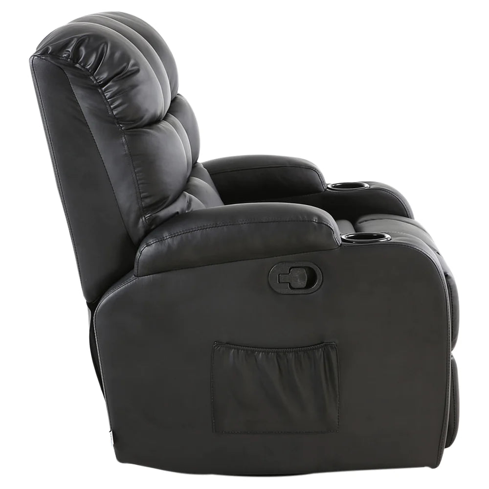 Roxby Leather Swivel Recliner Chair with Massage and Heat