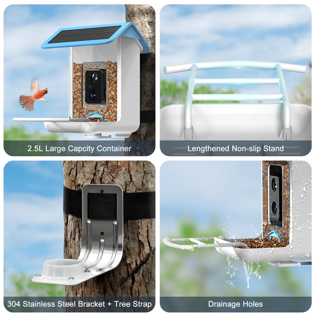 BROAIMX Super Smart Bird Feeder With Camera And Solar Panel