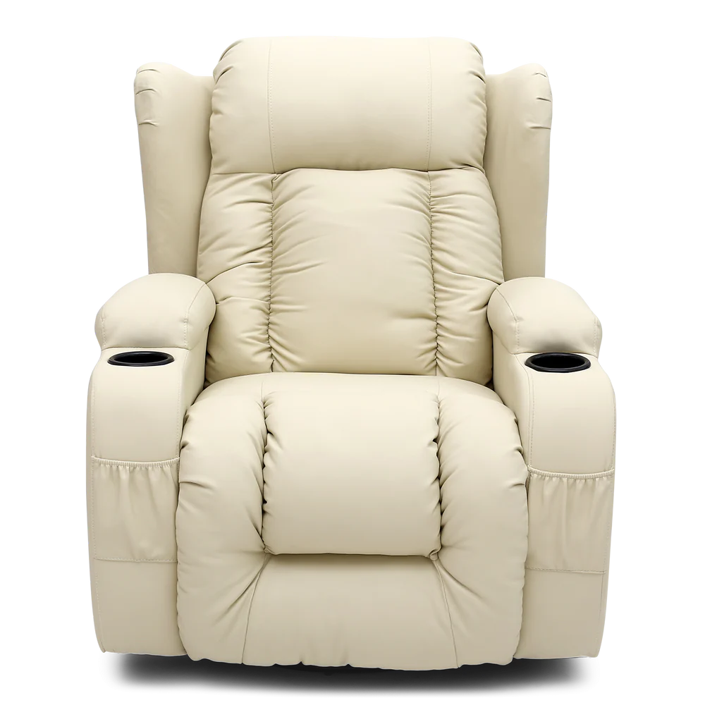 Rockingham Leather Swivel Recliner Chair with Massage and Heat