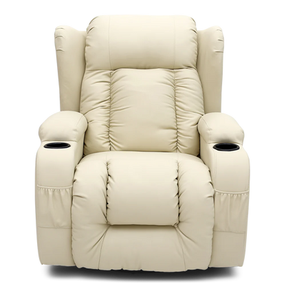 Rockingham Leather Swivel Recliner Chair with Massage and Heat